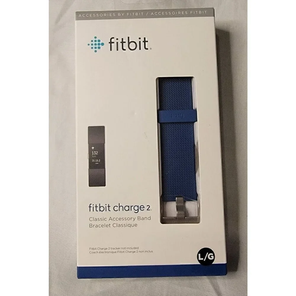 New Fitbit Classic Band for Charge 2 Fitness Activity Large Blue L/G